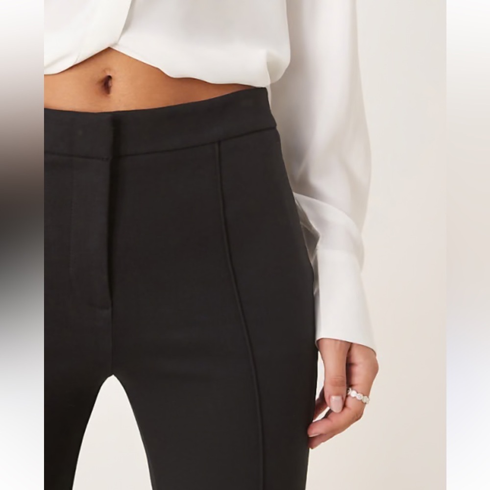 Good American Black High-Waist Skinny Dress Pants